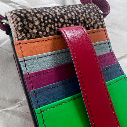close-up of colorful card slots