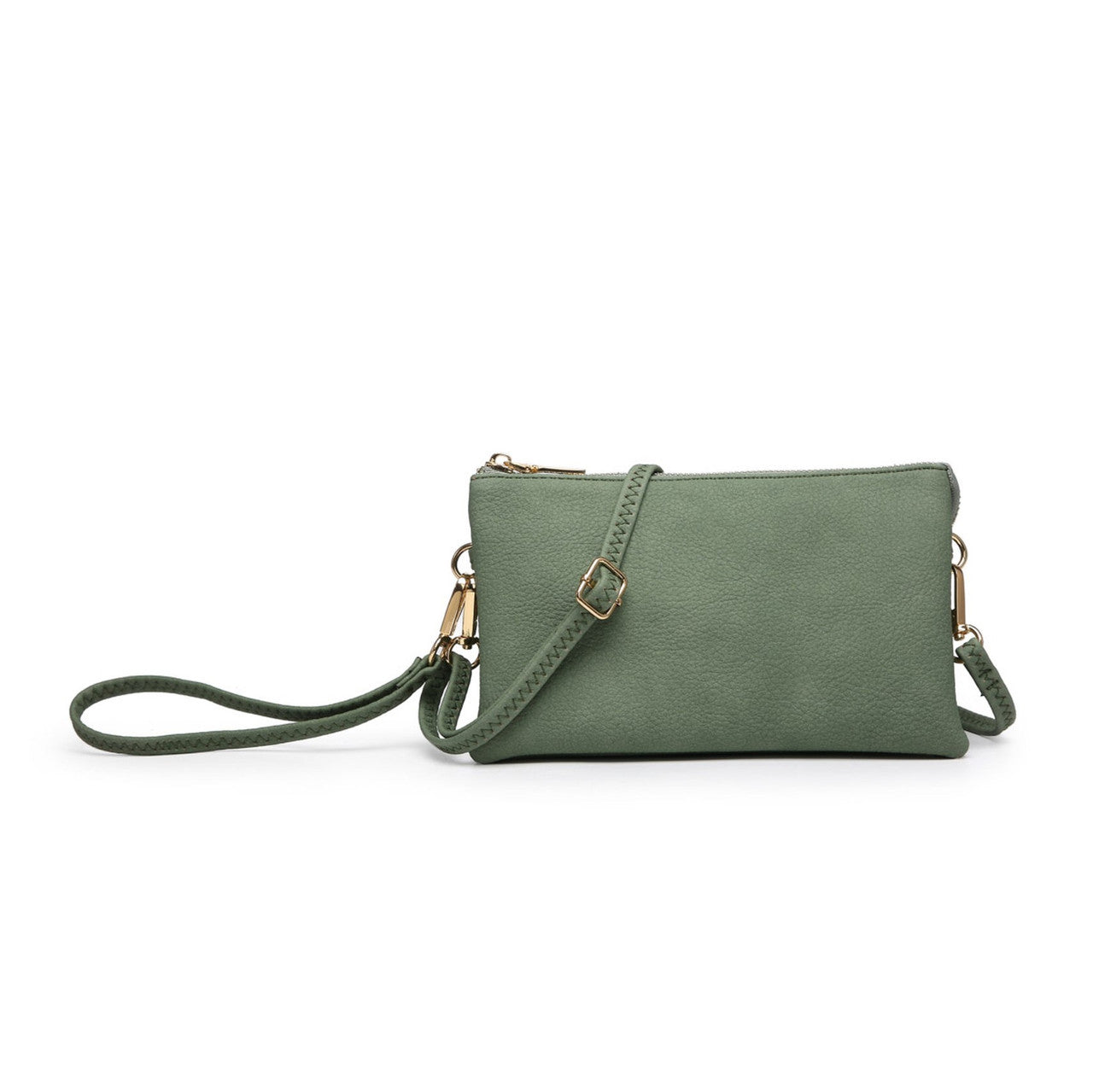 army green christine purse on a white background