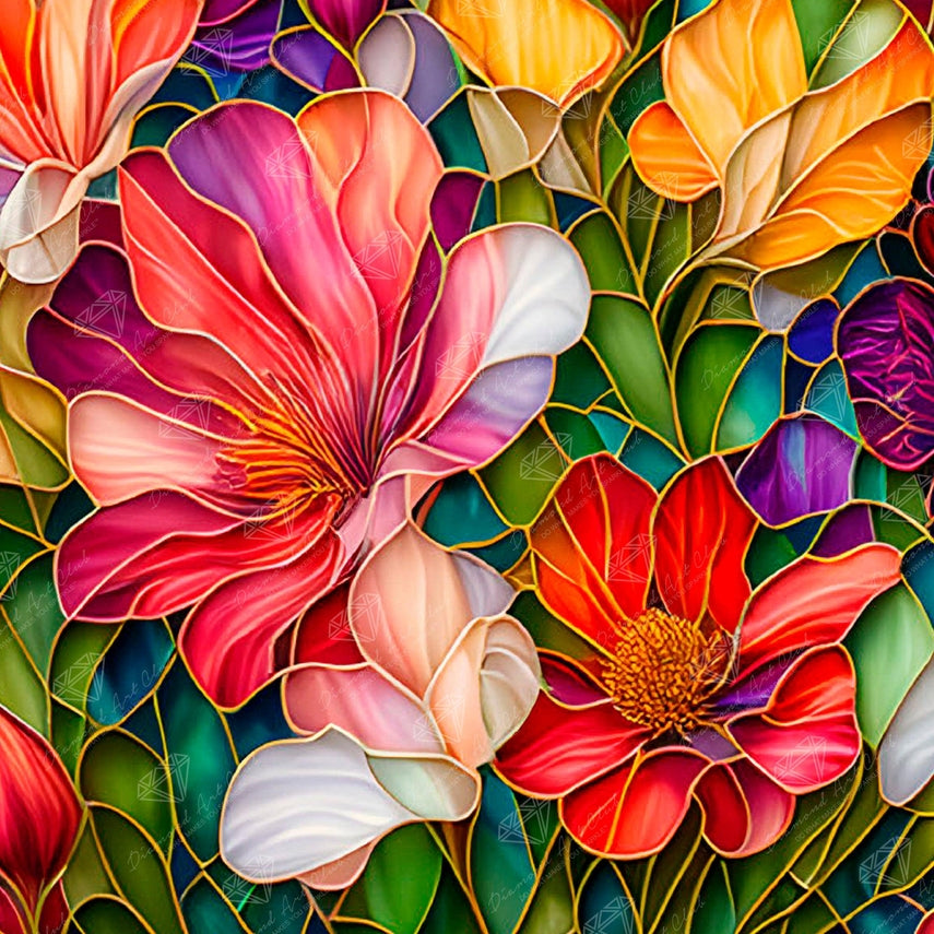 art of stained glass flower