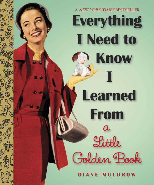 front cover of everything i need to know with image os a lady in a red suit dress and jacket holding a puppy.