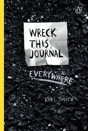 front cover of wreck this journal everywhere that has a black front with yellow spine.