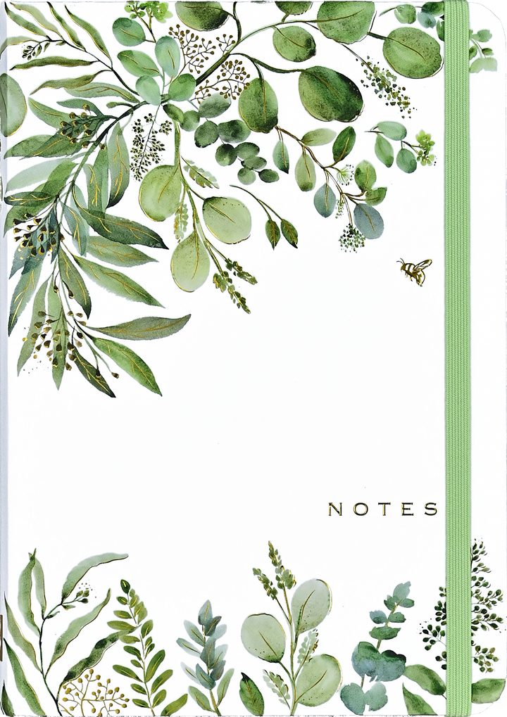 cover of Eucalyptus Journal with greenery artwork.