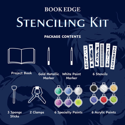 back of book edge packaging kit showing included itmes