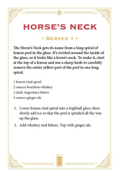 recipe card for "horse's neck"