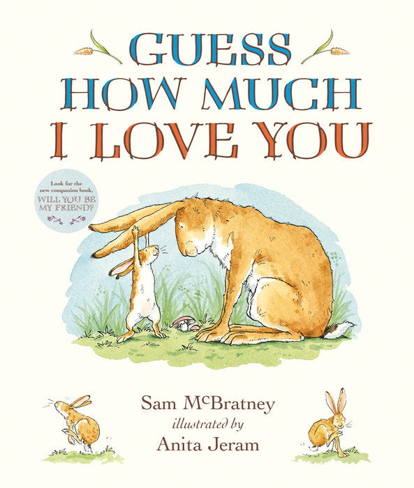 tan book cover featuring bunny drawings and red and blue title text