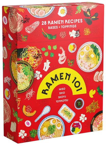 ramen deck box with drawings of ramen on a white background