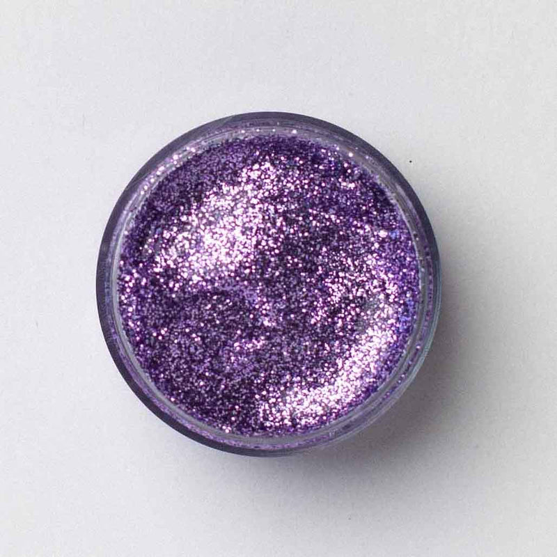 top view of open jar of galexie glister Indulge cosmetic glitter gel.