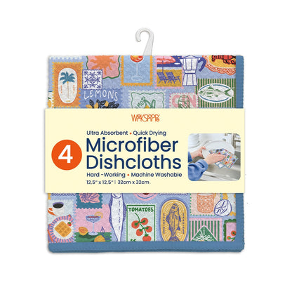 mediterranean summer dish cloth set folded in its packaging