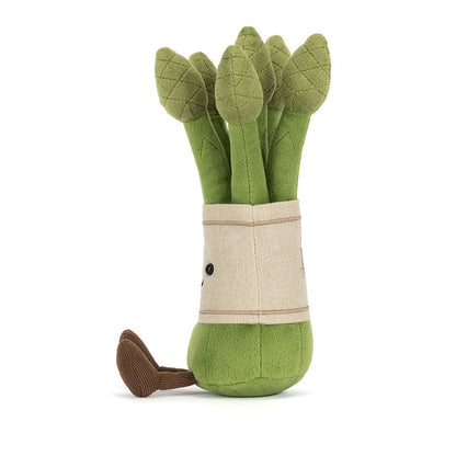 side view of Amuseables Asparagus plush toy