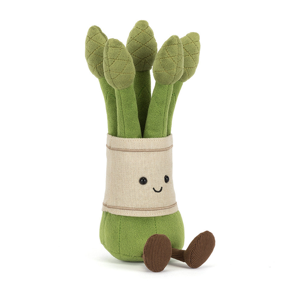 front view of Amuseables Asparagus plush toy