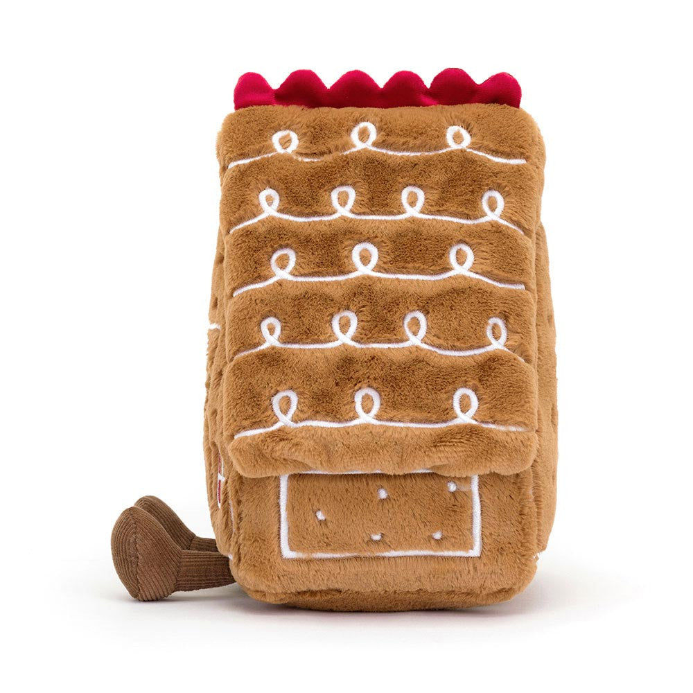 新品　 Amuseable Gingerbread House JellyCat Amuseable Gingerbread House Large Plush Toy — Pearl Grant