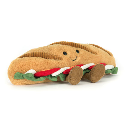 front view of caprese baguette plush toy