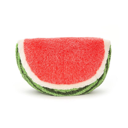 back view of Amuseable Watermelon Plush Toy on a white background.