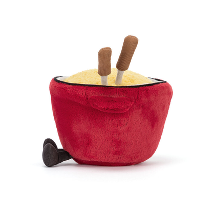side view of Amuseables Cheese Fondue Plush Toy