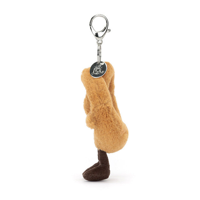 side view of the amuseables pretzel bag charm