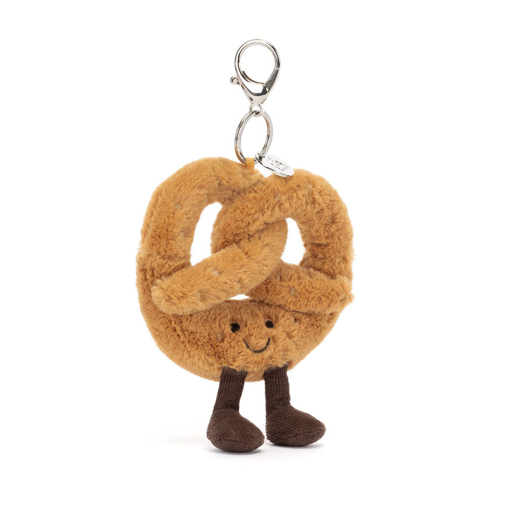 front view of the amuseables pretzel bag charm