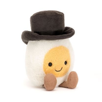 front view of Amuseable Boiled Egg Groom Plush Toy