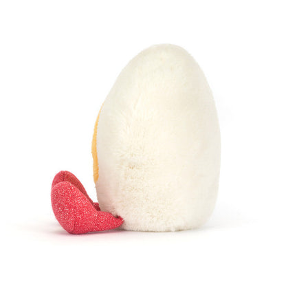 side view of Amuseables Heart Boiled Egg Plush Toy
