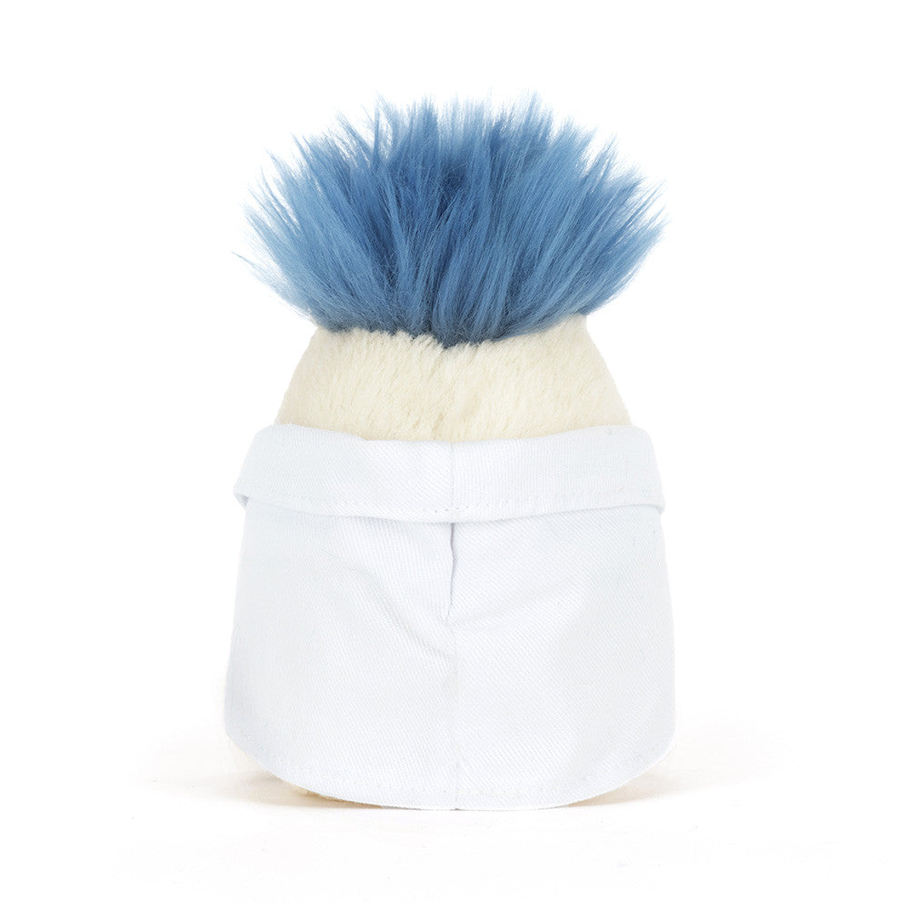 back view of Amuseables Boiled Egg Scientist Outfit Plush Toy