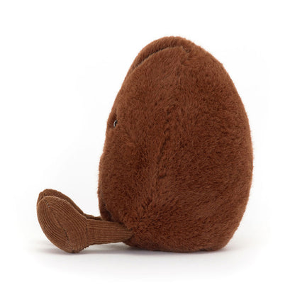 side view of Amuseable Coffee Bean Plush Toy.