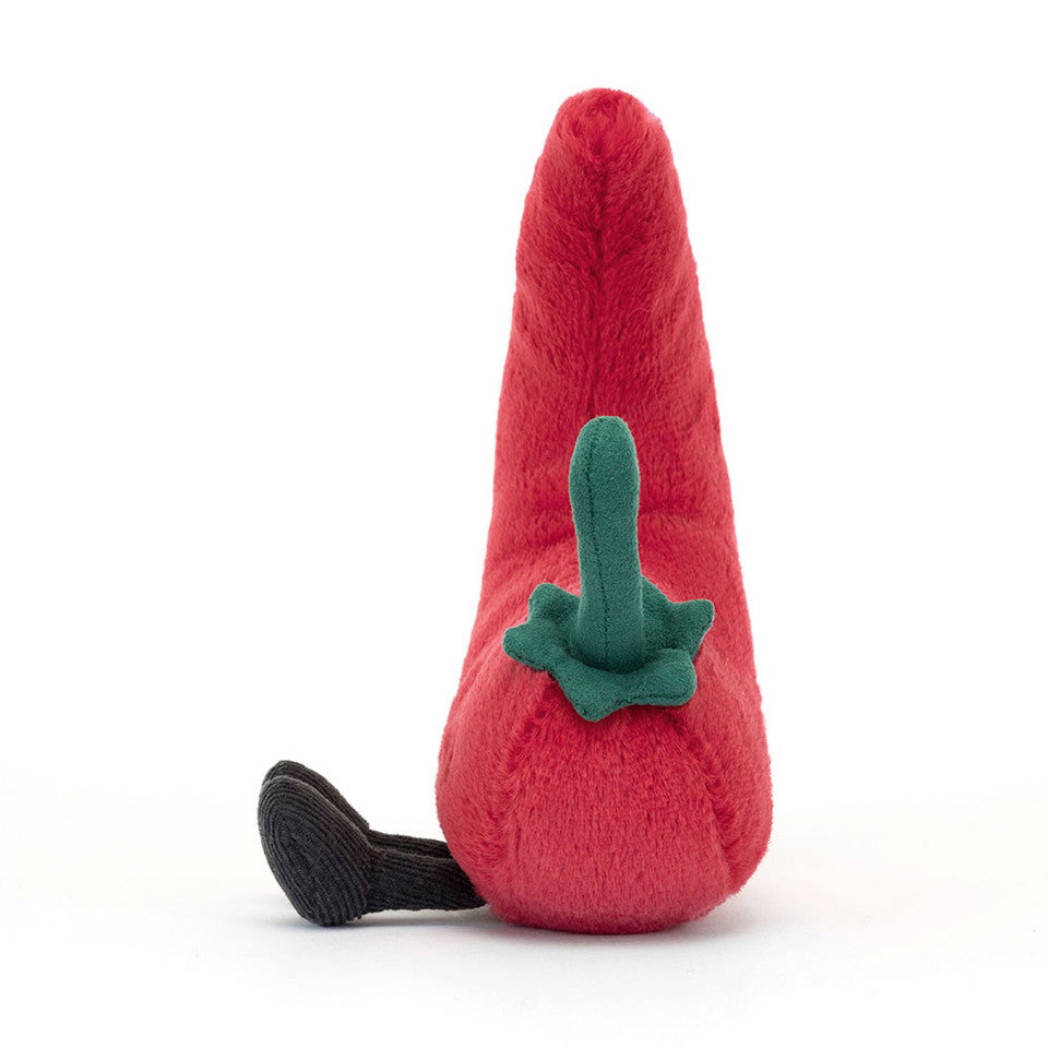 Side view of Red Chili Plush Toy.