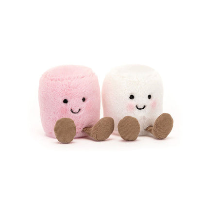 front view of marshmallows plush toy