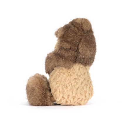 side view of Amuseables Peanut Yeti Outfit Plush Toy