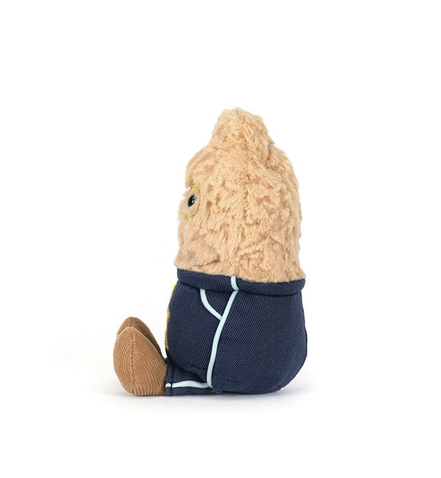 side view of star student peanut plush toy