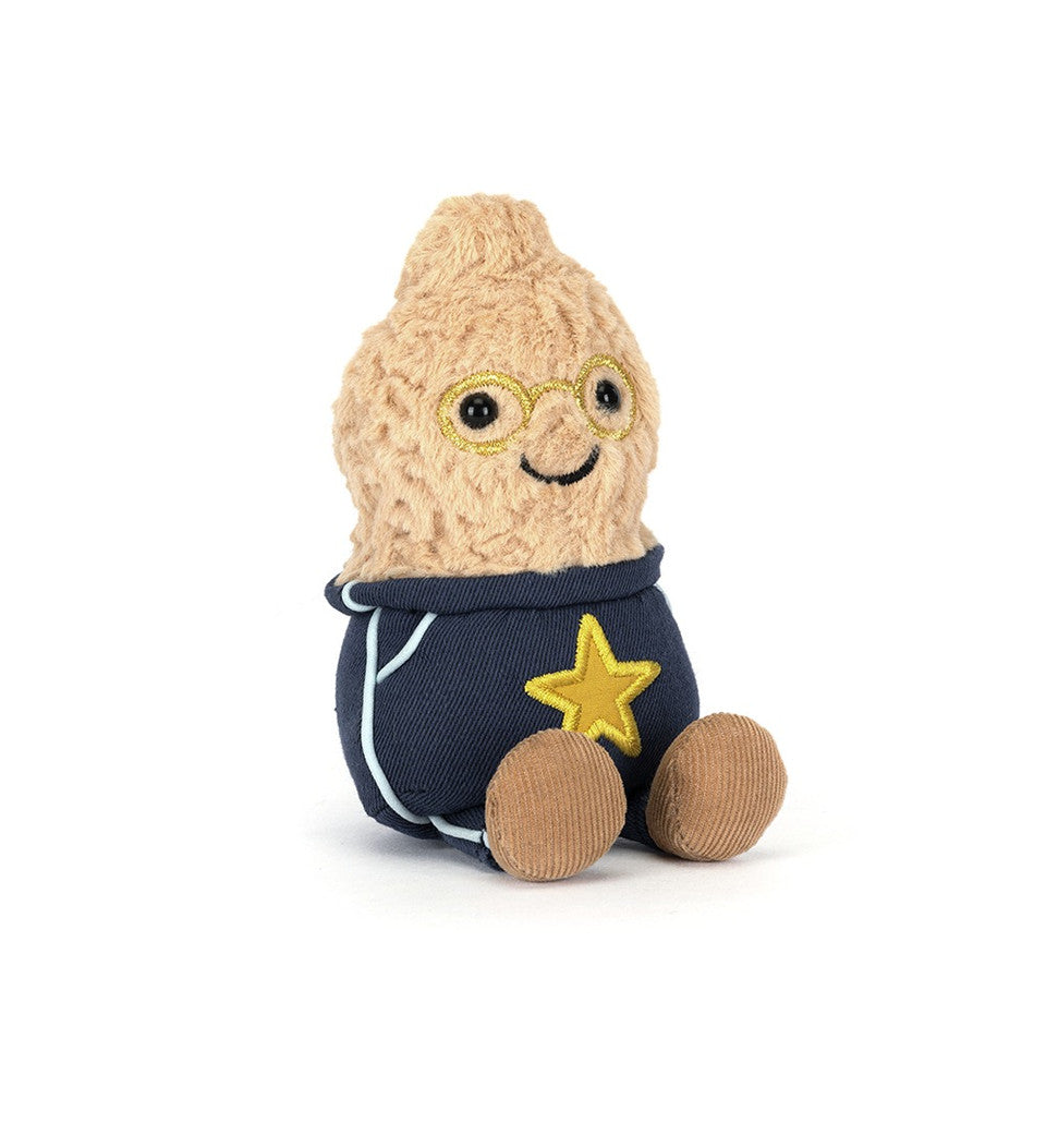 front view of star student peanut plush toy