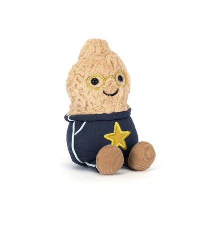 front view of star student peanut plush toy