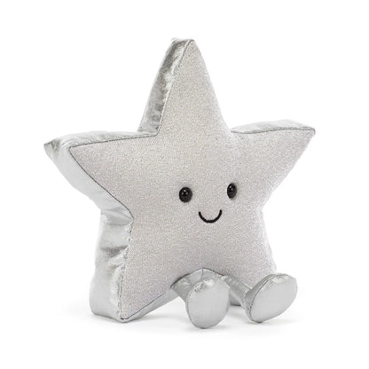 front view of Amuseables Silver Star Plush Toy