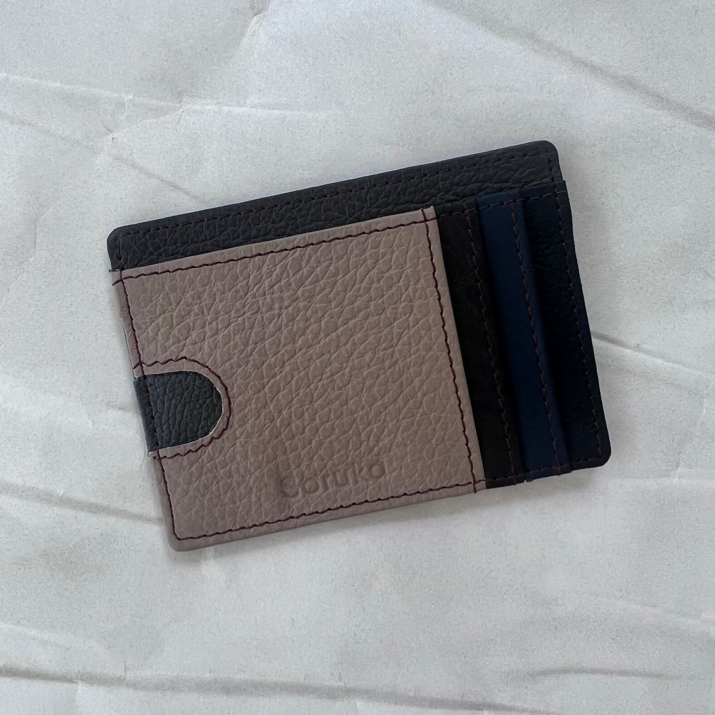 taupe Axel Card Slot Wallet