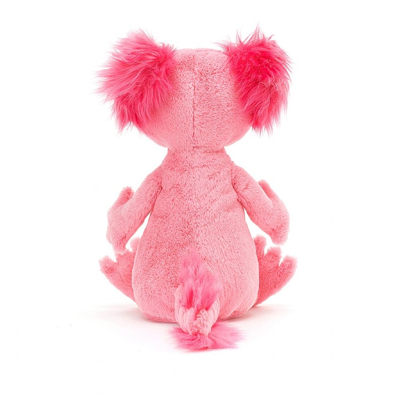 back view of Alice Axolotl Small Plush Toy on a white background.