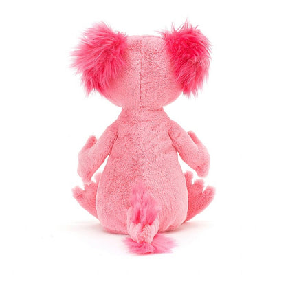 back view of Alice Axolotl Small Plush Toy on a white background.