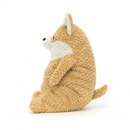 side view of the Amore Corgi Plush Toy displayed against a white background