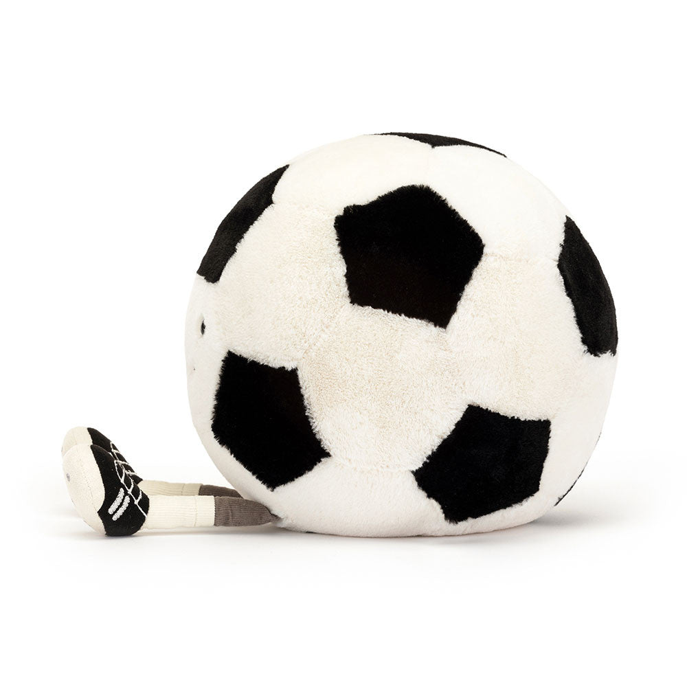 side view of Amuseables Sports Soccer Ball Plush Toy