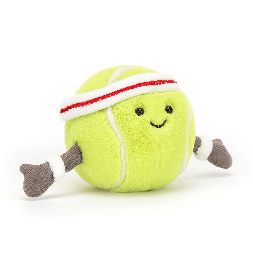 front view of Amuseables Sports Tennis Ball Plush Toy