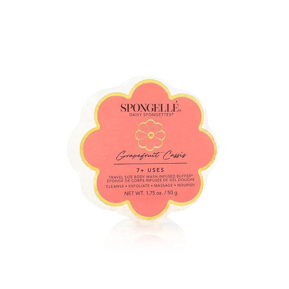 Spongellé product packaging with brand name and product details on a white background