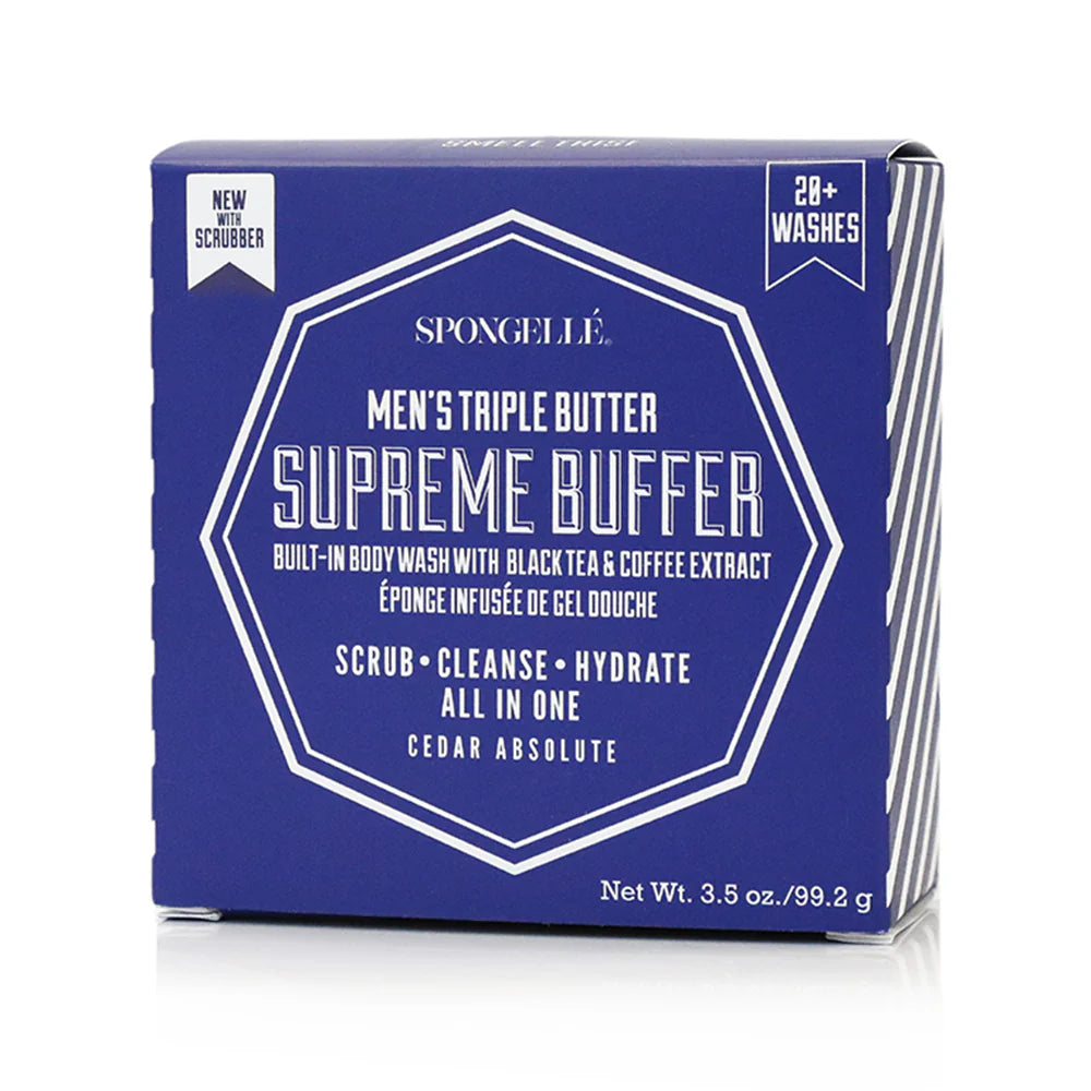 Spongellé Men's Supreme Buffer packaging on a white background