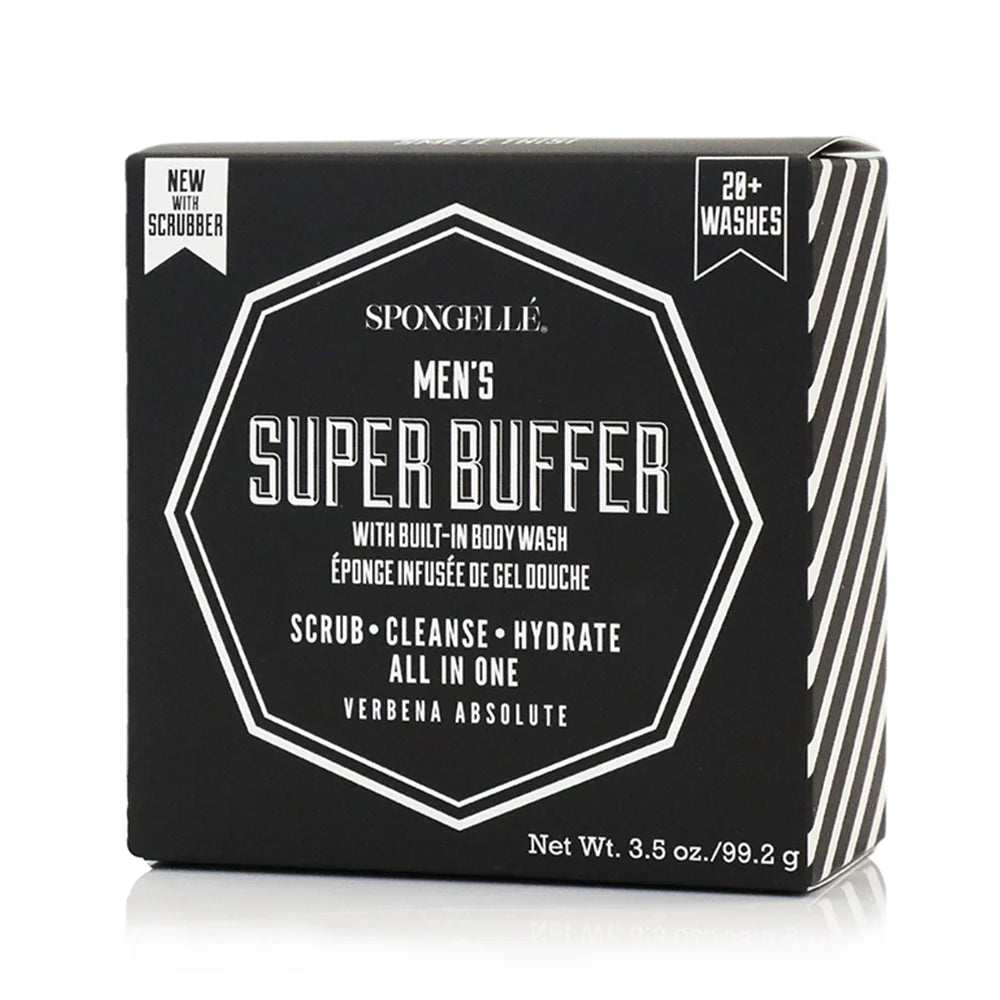 Spongellé Men's Super Buffer packaging on a white background