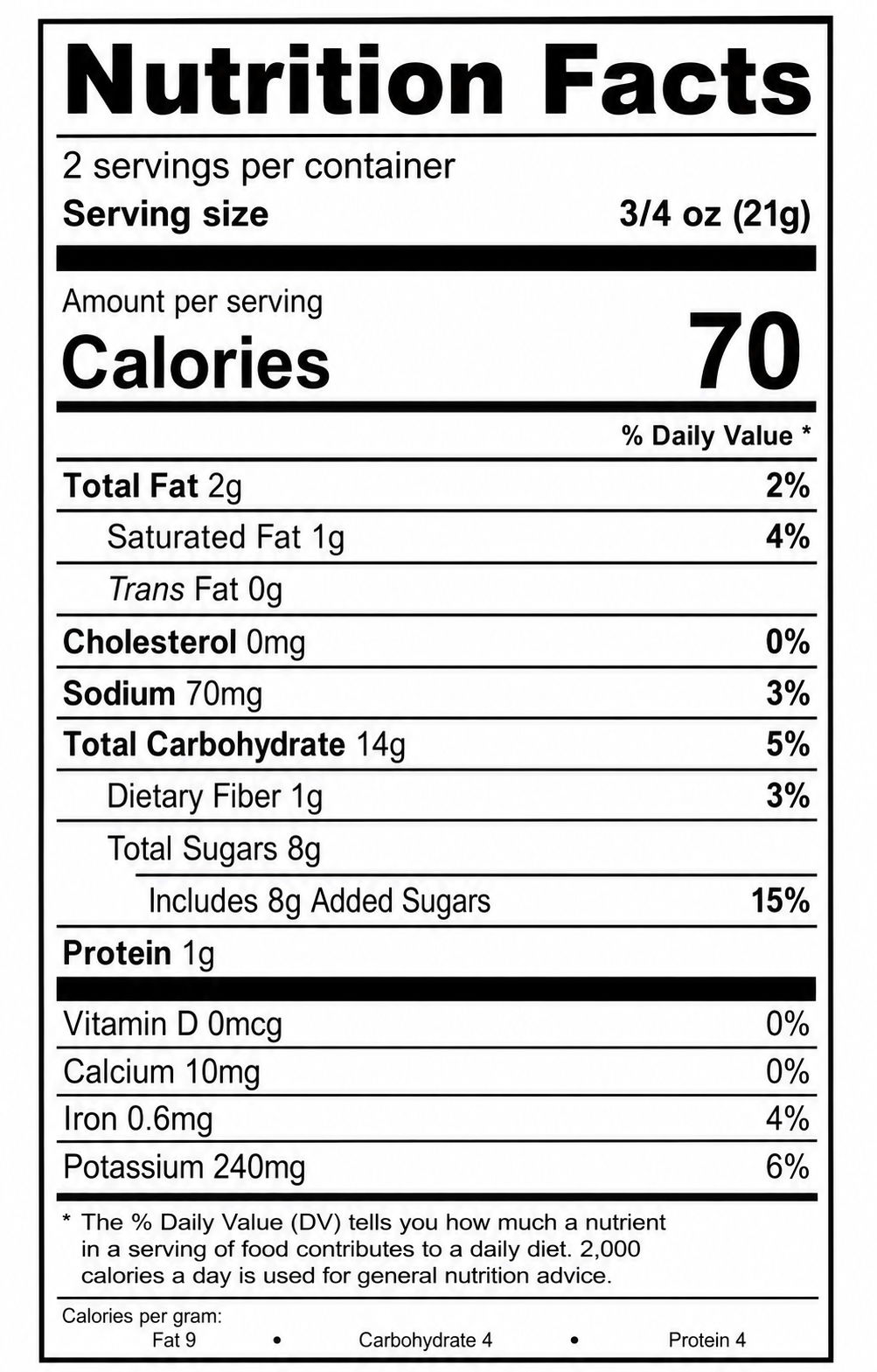 Apple Fritter Soft Batch Cookies Nutritional Label