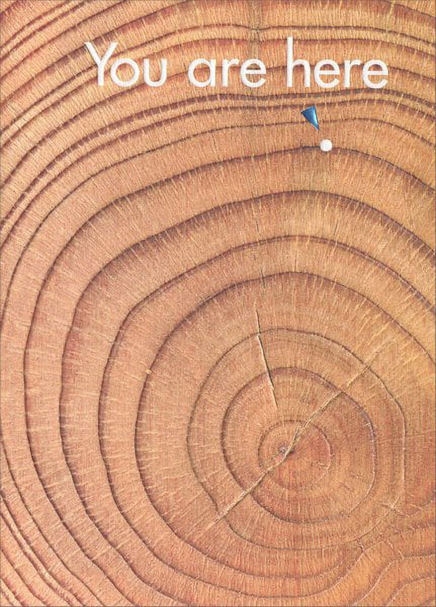 front of card with image of a cross section of a tree with a pointer to a spot with text " you are here"