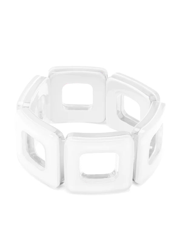 white square resin bracelet shown on a white background