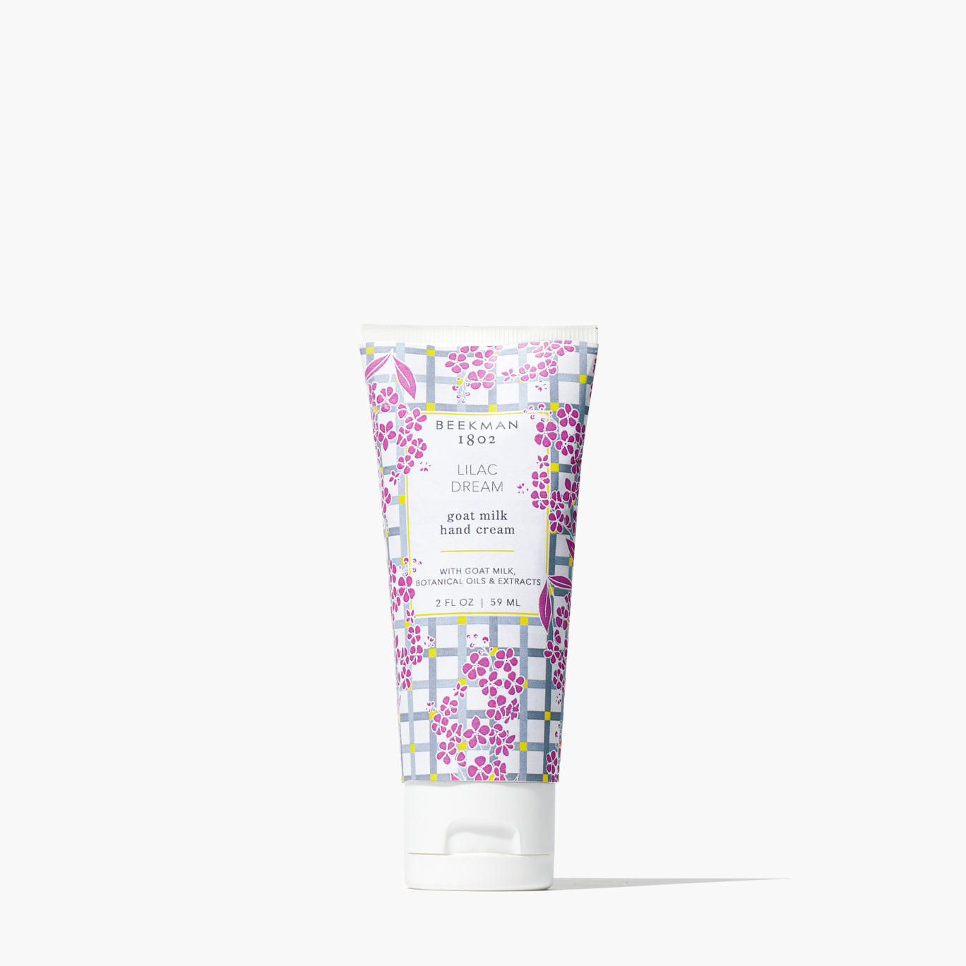 tube of lilac dream hand cream with a floral design printed on it.
