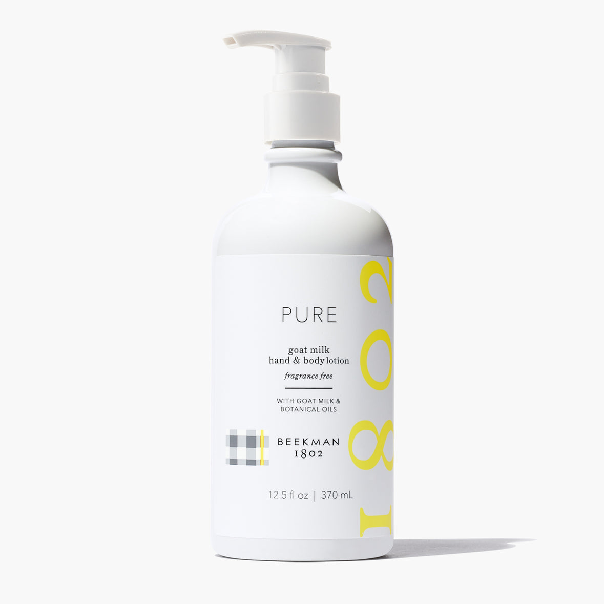 white pump bottle of pure lotion