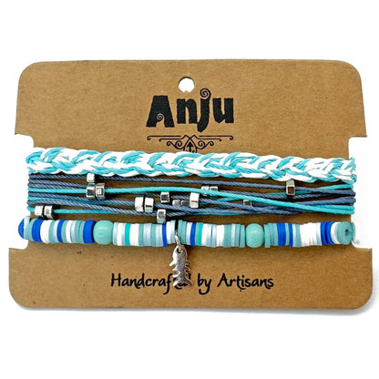 Aqua Tides bracelets on card packaging