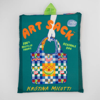 Kristina Micotti's Picnic Art Sack folded into its carrying bag.