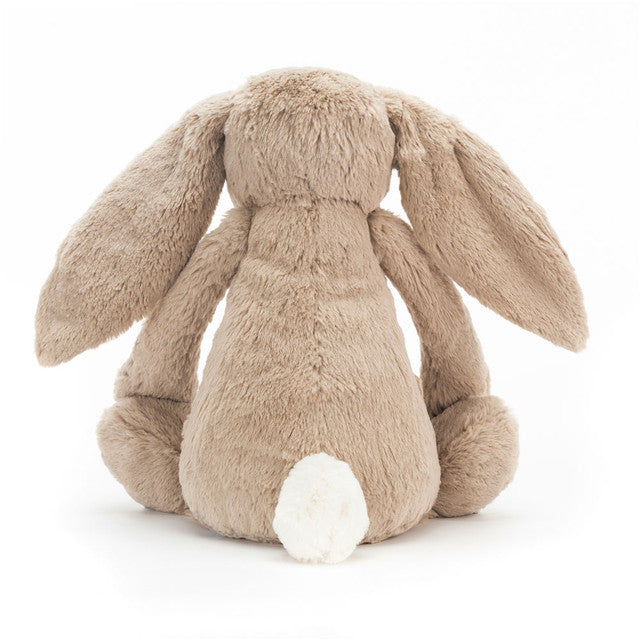 back view of Bashful Beige Bunny Huge Plush Toy