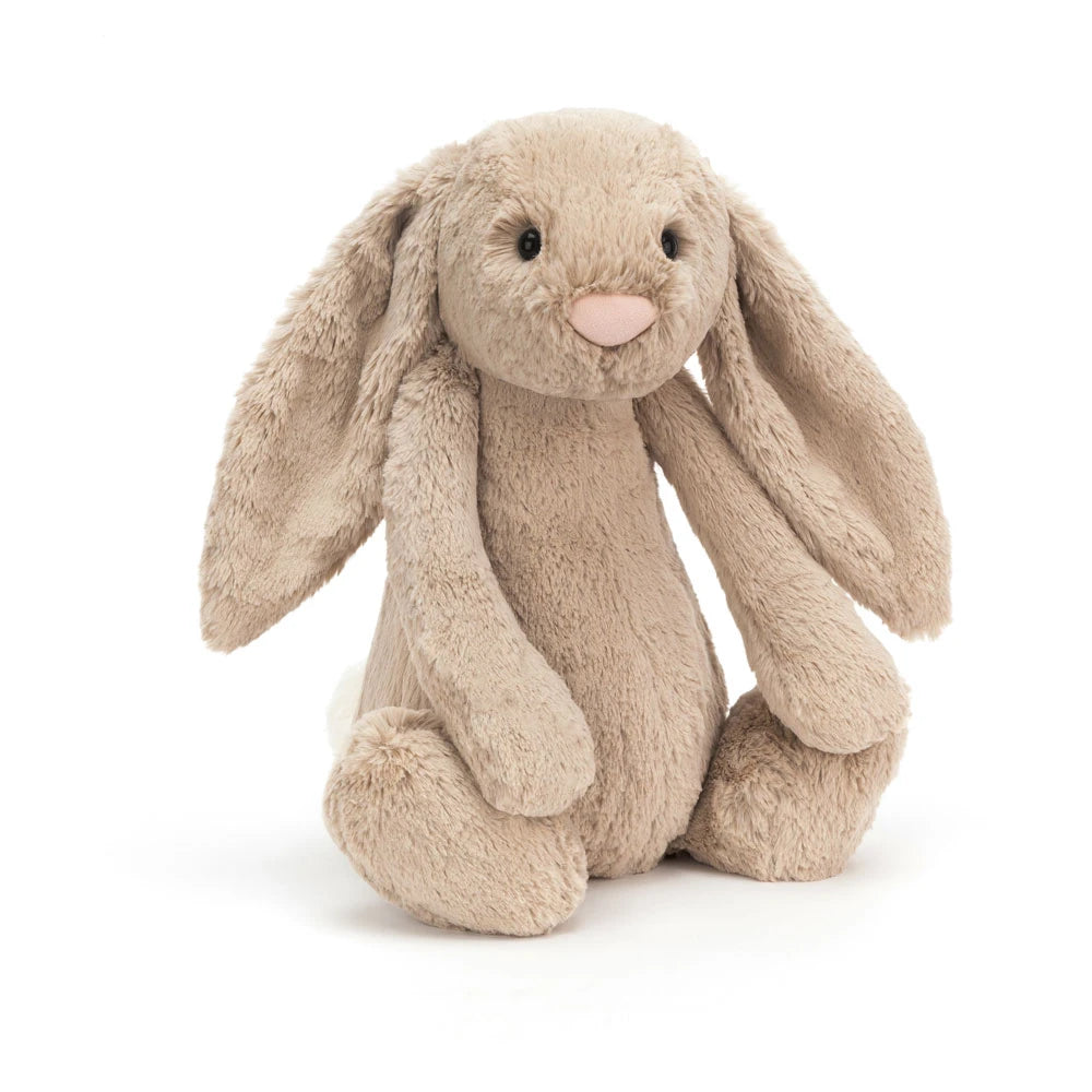 front view of Bashful Beige Bunny Huge Plush Toy