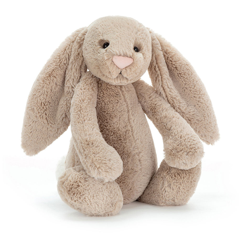 front view of Bashful Beige Bunny Large Plush Toy